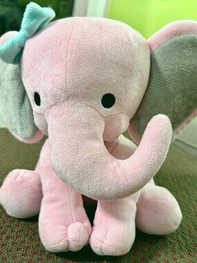 Bedtime Originals Hazel Pink Elephant Plush Lambs & Ivy Twinkle Toes 10" EUC
